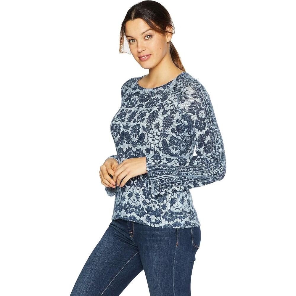 Lucky Brand Damask Floral Crewneck Sweater